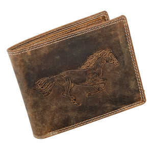 Real leather wallet with horse motiv, katta hunter leather