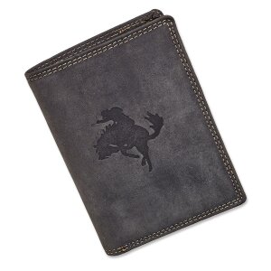 Mens wallet made from real leather with cowboy and horse...