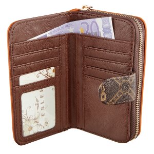 Leatherette wallet, coffee brown