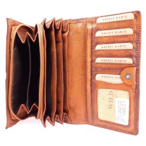 Real leather wallet tan