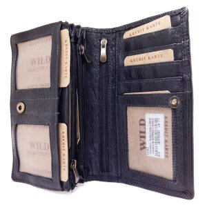 Real leather wallet black