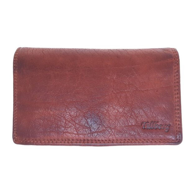 Real leather wallet reddish brown
