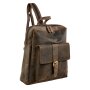 Real leather backpack, dark brown