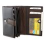 Tillberg ladies wallet wallet made from real nappa leather 9,5x15x3,5 cm black+reddish brown