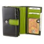 Tillberg ladies wallet wallet made from real nappa leather 9,5x15x3,5 cm black+pastel green
