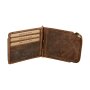Wild Real Only!!! wallet/credit card case made from water buffalo leather with dollar clip/RFID protection, taupe