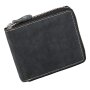 Wallet made from water buffalo leather with all-round zipper black