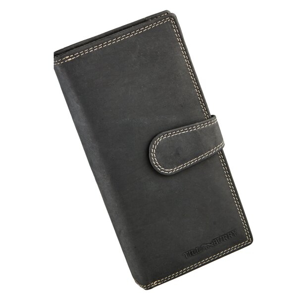 Wallet made of water buffalo leather, black