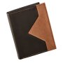 real leather wallet two tone 10 cm * 12 cm * 2 cm #RM00193 Black+Light Brown
