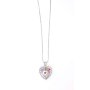 Long necklace with heart pendant, length 80 cm