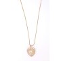 Long necklace with heart pendant, length 80 cm gold