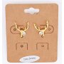 Earrings in the shape of a deer head with crystal stone