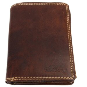 Real leather wallet in a portrat format