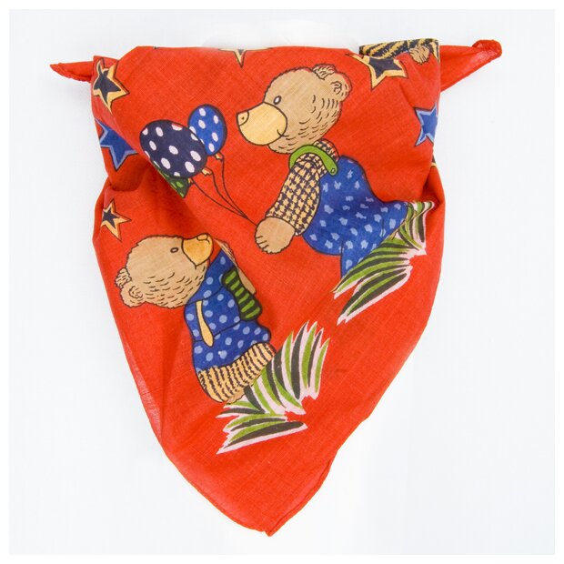 Cotton nikki Scarf for children, head or neck scarf 50X50cm fairytail with bears