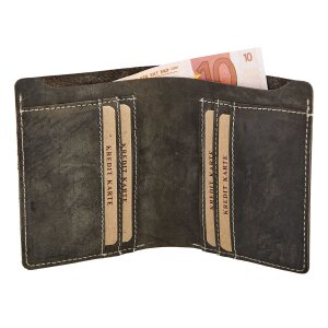 Wild Real Only !!! Wallet / credit card holder made of water buffalo leather dark brown