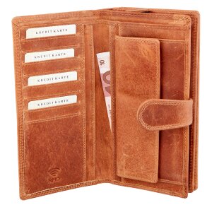 Wallet made of water buffalo leather, tan