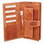 Wallet made of water buffalo leather, tan