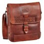 Real leather hand bag, shoulder bag dark brown