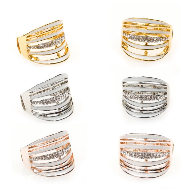 Tillberg Design Ladies-Ring Brass Rhinestone Size 17 SR-18245