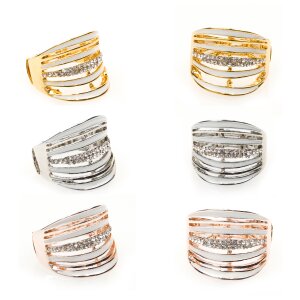 Tillberg Design Ladies-Ring Brass Rhinestone Size 17...