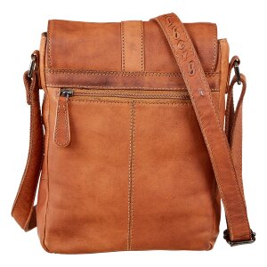 Real leather hand bag/shoulder bag with flower pattern tan