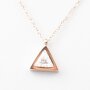Stainless steel necklace with triangular pendant