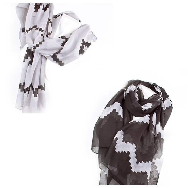 scarf, long scarf, geometric pattern