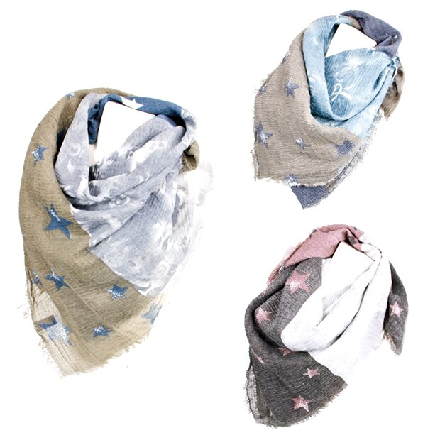 Fine scarf with star pattern, scarf, 180x100