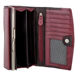 Tillberg ladies wallet made from real leather black+violet