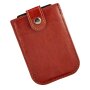 Credit card case made from leatherette reddish brown