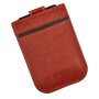 Credit card case made from leatherette reddish brown