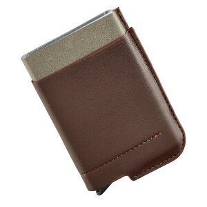 Credit card case made of leatherette dark brown