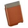 Credit card case made of leatherette cognac