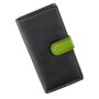 Tillberg ladies wallet made from real nappa leather 9,5 cm x 17,5 cm x 3,5 cm black+apple green