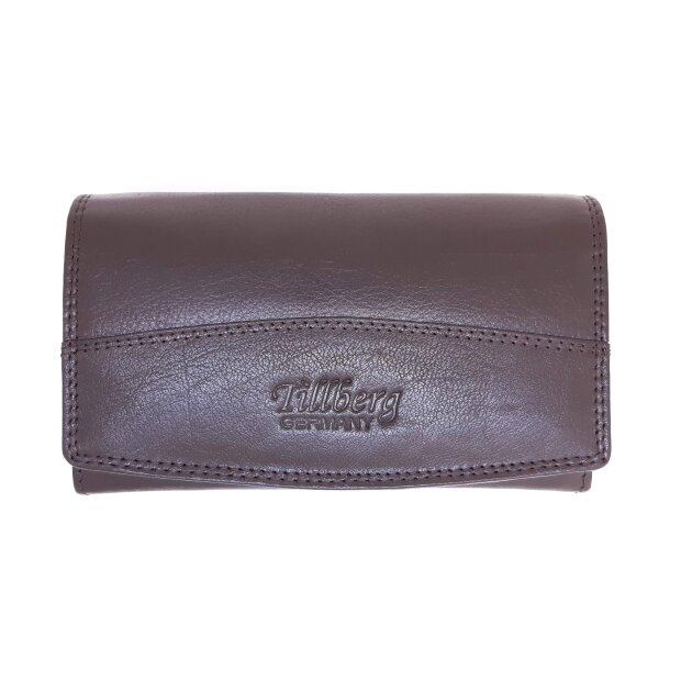 Ladies wallet made from real water buffalo leather dark brown