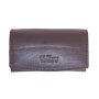 Ladies wallet made from real water buffalo leather dark brown