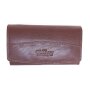 Ladies wallet made from real water buffalo leather reddish brown