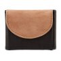 Tillberg mini wallet made from real leather 5,5 cm x 7,5 cm x 1,5 cm, black+light brown
