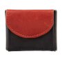 Tillberg mini wallet made from real leather 5,5 cm x 7,5 cm x 1,5 cm, black+red