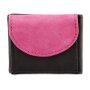 Tillberg mini wallet made from real leather 5,5 cm x 7,5 cm x 1,5 cm, black+pink
