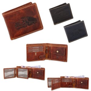 High quality wallet made from real leather with truck motif