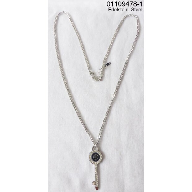 Long stainless steel chain with pendant