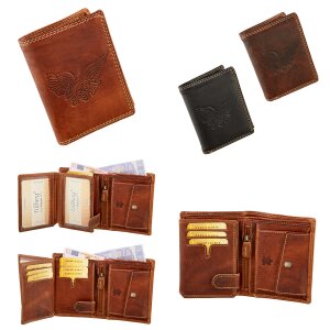 High quality real leather wallet with eagle motif in...