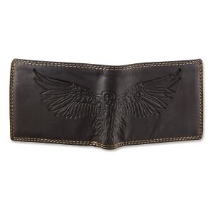 Wallet made from real water buffalo leather with eagle motif