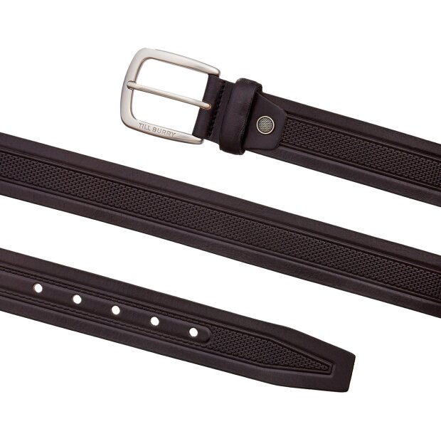 Buffalo leather belt 4 cm wide, length 90,100,110,120 cm 6 pieces, with embossing