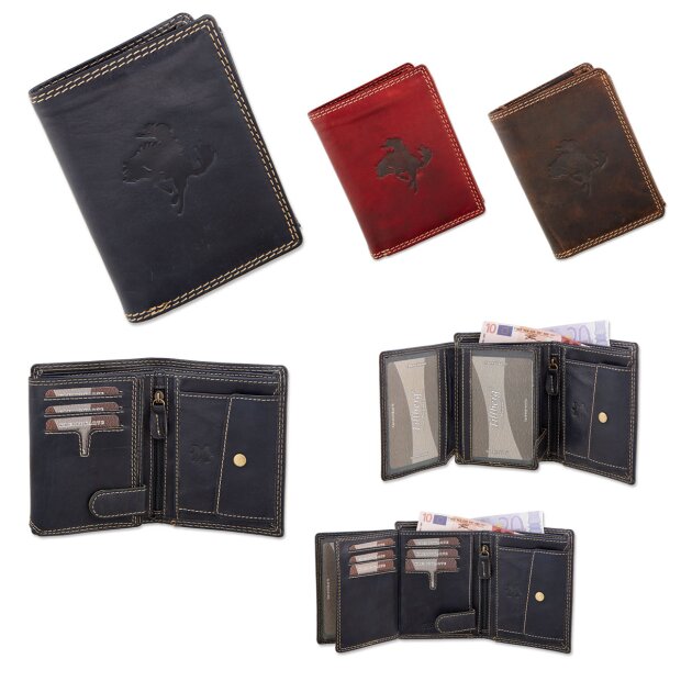 High quality wallet made from real leather with cowboy motif