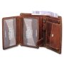 High-quality and robust wallet made of water buffalo leather in portrait format with an eagle motif