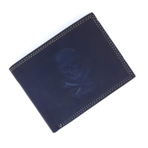 Tillberg wallet made from real vintage leather with skull motif