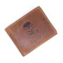 Tillberg wallet made from real vintage leather with skull motif tan
