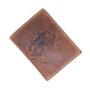 Tillberg wallet made from real vintage leather with skull motif tan